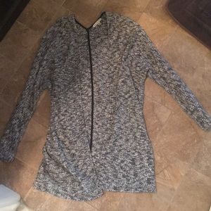 Black and White Open Cardigan